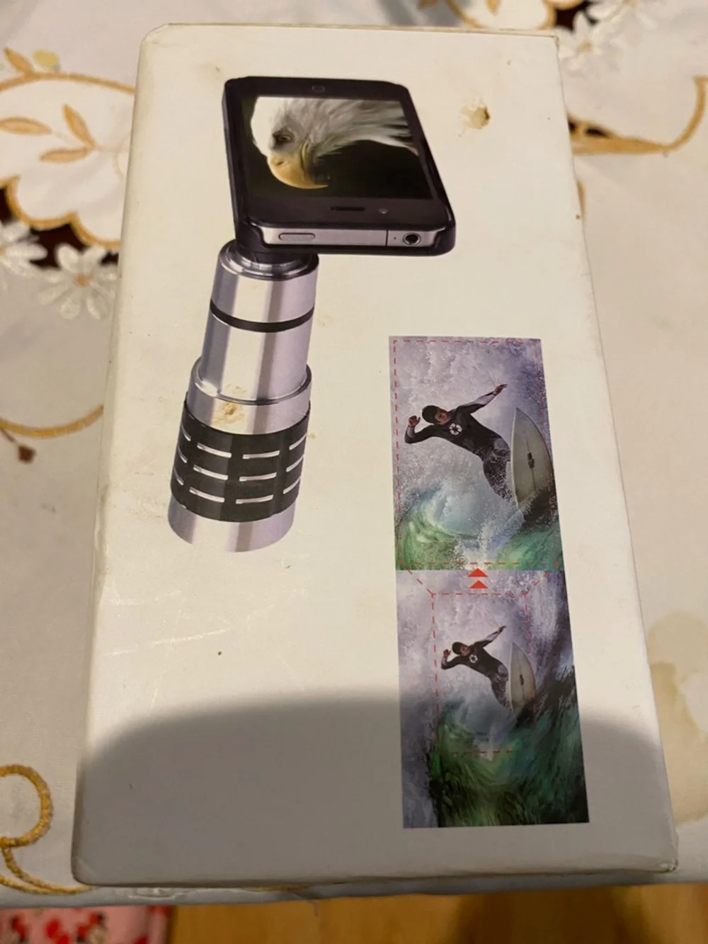 Mobile Telephoto Lens 12x Zoom with Tripod - Silver & Black